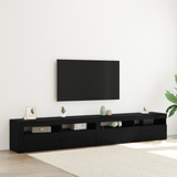 TV Cabinet 2 pcs Black Oak 240 x 35 x 40 cm Engineered Wood - Top-Down View
