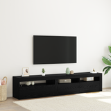 TV Cabinet 2 pcs Black Oak 195 x 35 x 40 cm Engineered Wood