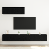 TV Cabinet Set Wall-mounted 3 pcs Black Oak Engineered Wood - Top-Down View