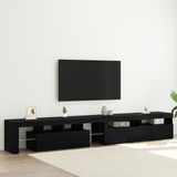 TV Cabinet 2 pcs Black Oak 260 x 37 x 40 cm Engineered Wood - Top-Down View