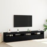 TV Cabinet 2 pcs Black Oak 210 x 35 x 40 cm Engineered Wood - Top-Down View