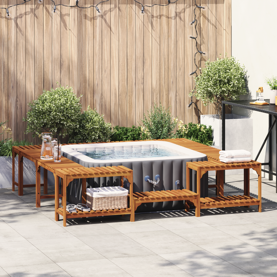 Hot Tub Surround Solid Acacia Wood Brown