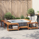 Hot Tub Surround Brown 255 x 255 x 55,5 cm Solid Acacia Wood - Side View