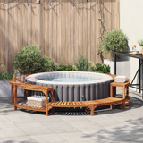 Hot Tub Surround Brown ?75 x 55,5 cm Solid Acacia Wood - Side View