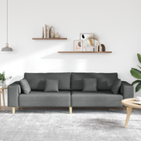 Fabric Sofa with Cushion Dark Grey 208 cm Fabric