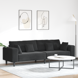 Sofa Black 250 x 77 x 76 cm Velvet - Front View