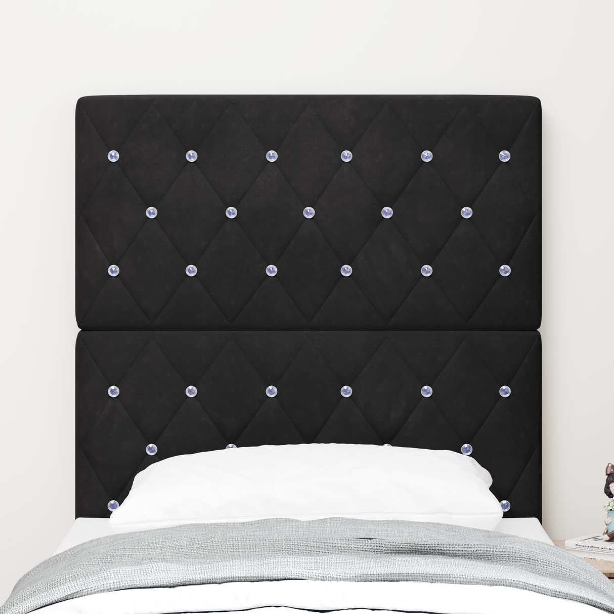Headboard Black 80 cm Velvet
