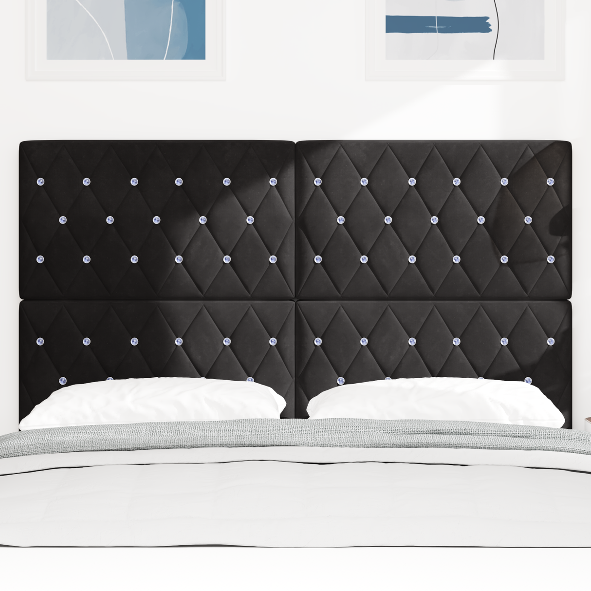 Headboard Black 160 cm Velvet