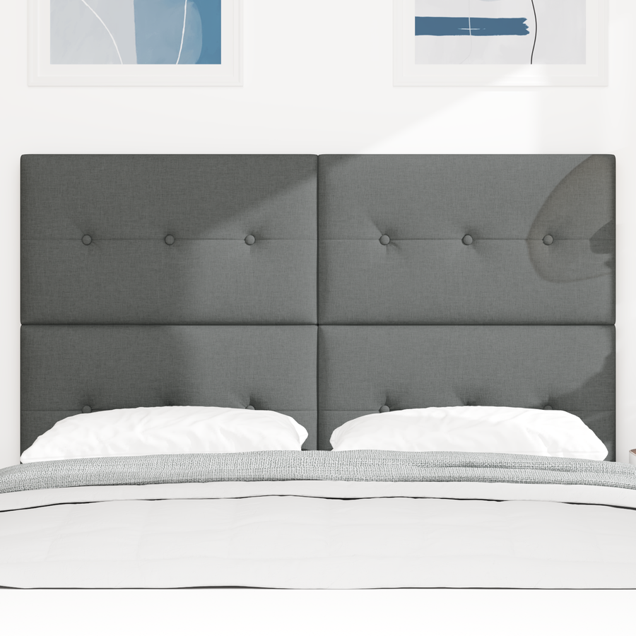 Height-Adjustable Headboard Dark Grey 160 cm Fabric