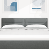 LED Headboard with LED Strip Lights Dark grey 144 cm Fabric