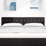 LED Headboard with LED Strip Lights Black 160 cm Polyester