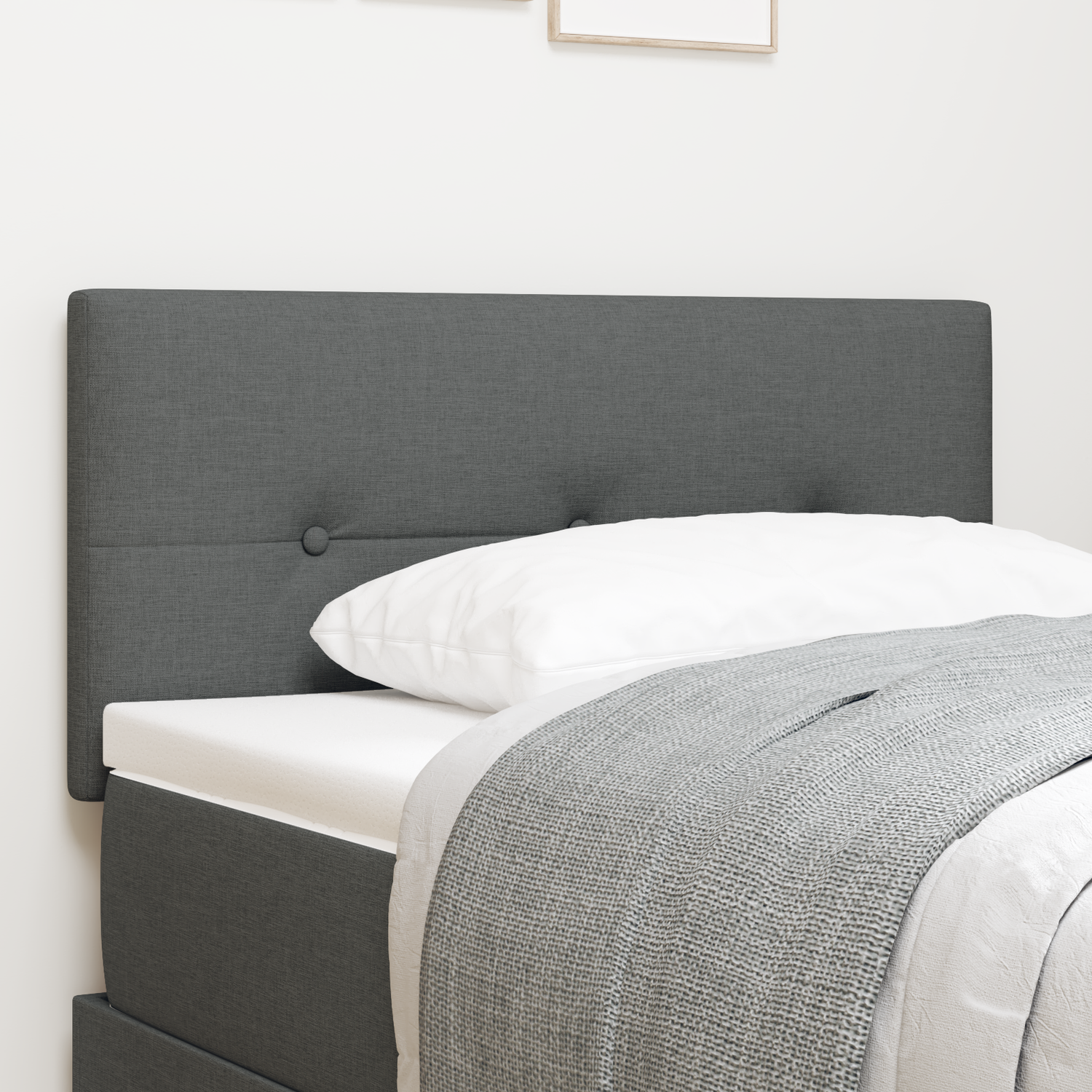 LED Headboard with LED Strip Lights Dark Grey 100 cm Polyester
