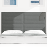 LED Headboard with LED Strip Lights Dark Grey 144 cm Fabric