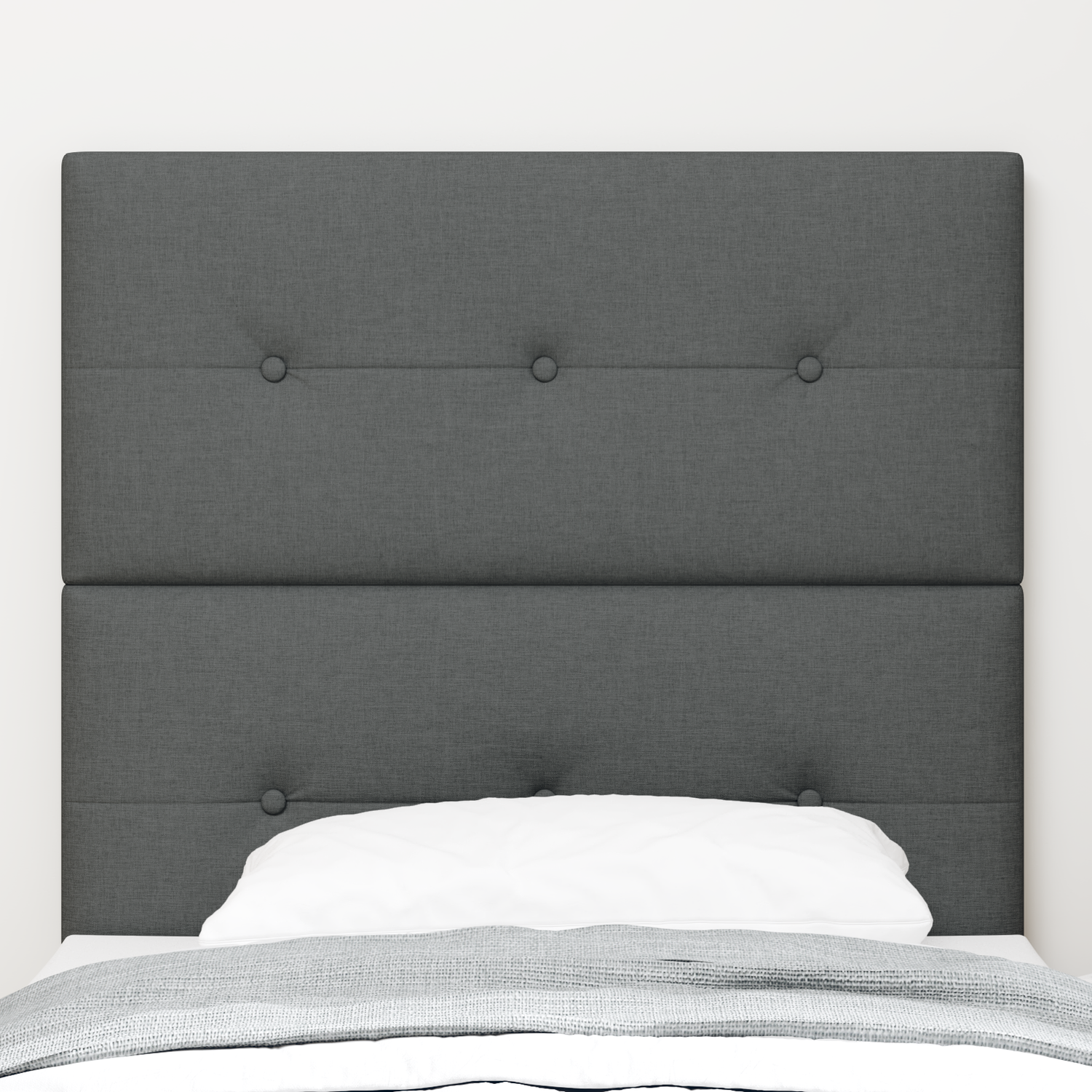 LED Headboard with LED Strip Lights Dark Grey 80 cm Polyester