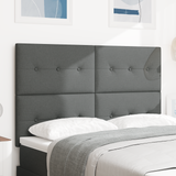 LED Headboard with LED Strip Lights Dark Grey 144 cm Polyester - Front View