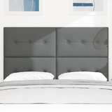 LED Headboard with LED Strip Lights Dark Grey 144 cm Polyester