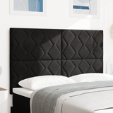 LED Headboard Black 144 cm Faux Leather - Front View