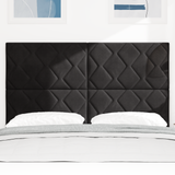 LED Headboard Black 144 cm Faux Leather - Side View