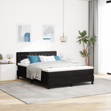 Box Spring Bed Black and White 152 x 203 cm Velvet - Side View