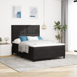 Box Spring Bed Black and White 137 x 187 cm Velvet