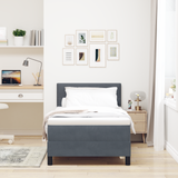 Box Spring Bed Dark Grey and White 107 x 203 cm Fabric - Top-Down View