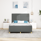 Bed Frame with Headboard Dark Grey 152 x 203 cm Fabric