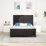 Bed Frame with Headboard Black 152 x 203 cm Velvet