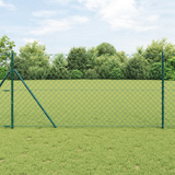 Chainlink Fence Ground Fix 1 x 25 m PVC-Coated Steel Green Mesh