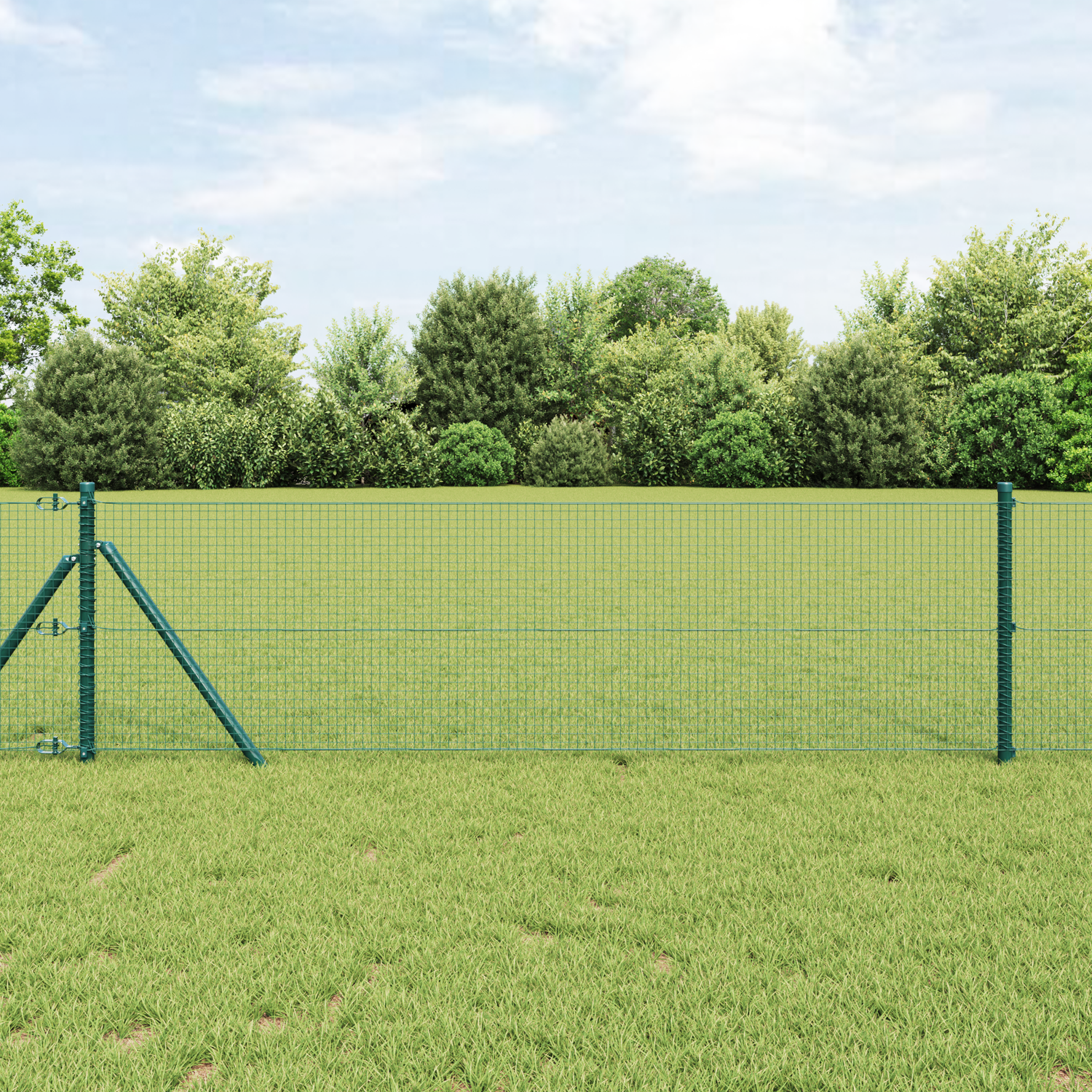 Welded Wire Fence Ground Fix 10 x 0,5 m PVC-Coated Steel Green