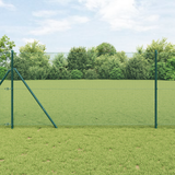 Welded Wire Fence Ground Fix 10 x 1 m PVC-Coated Steel Green - Side View
