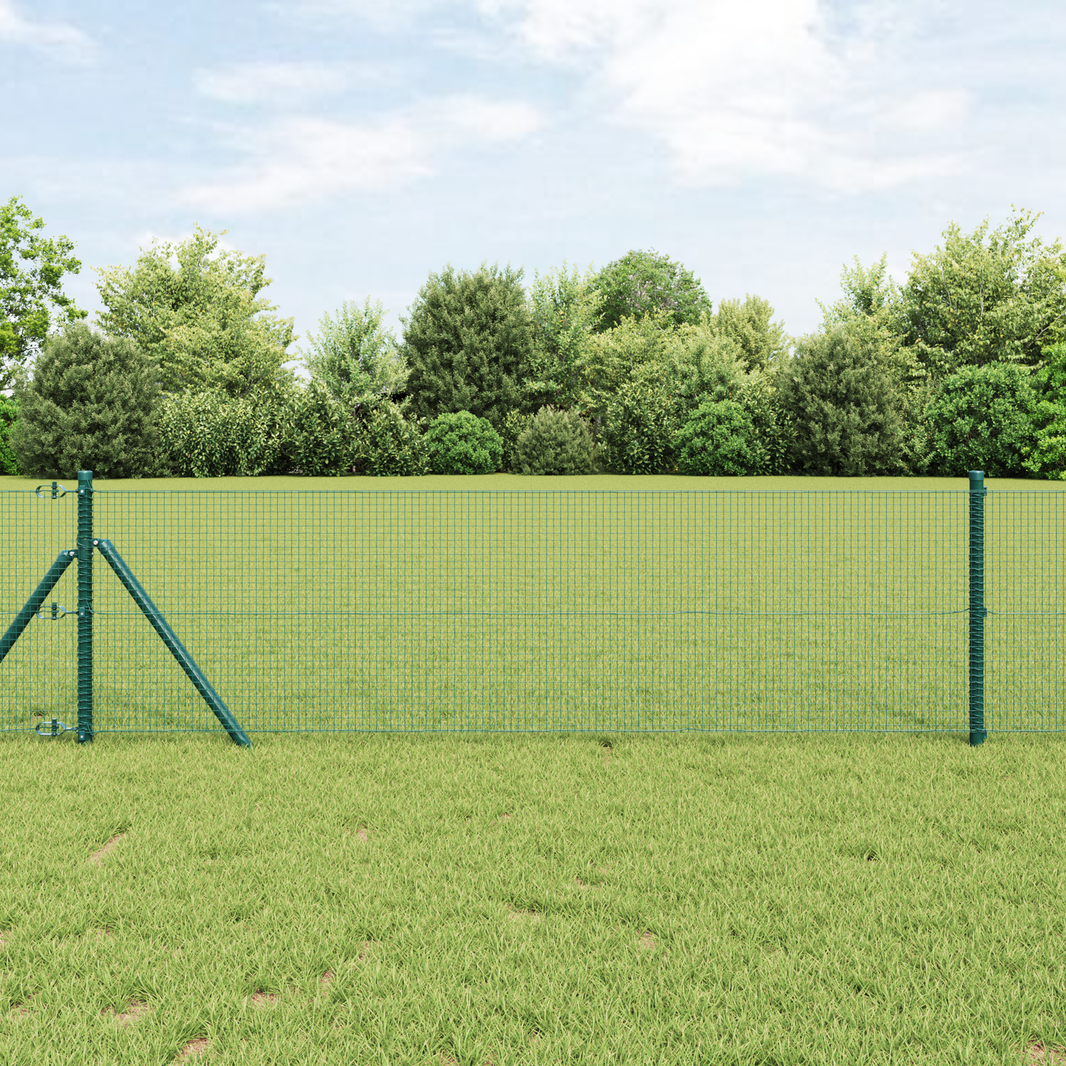 Welded Wire Fence Ground Fix 25 x 0,5 m PVC-Coated Steel Green
