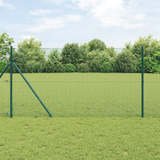 Welded Wire Fence Ground Fix 25 x 1 m PVC-Coated Steel Green - Side View