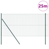 Welded Wire Fence Ground Fix 25 x 1 m PVC-Coated Steel Green