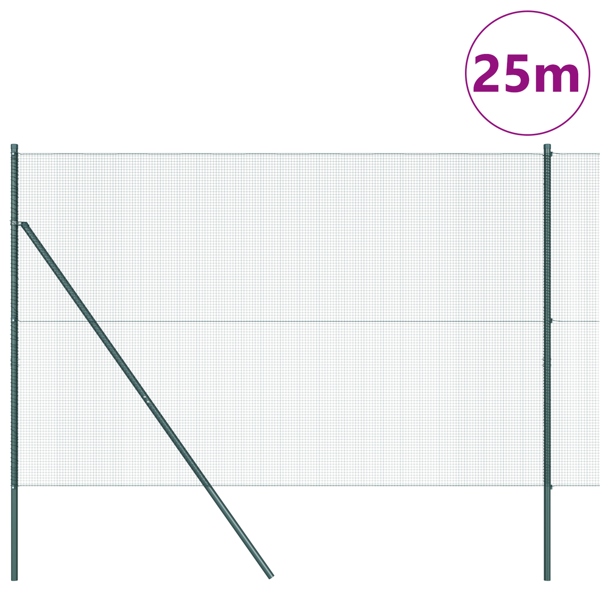Welded Wire Fence Ground Fix 25 x 1,5 m PVC-Coated Steel Green