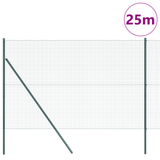 Welded Wire Fence Ground Fix 25 x 1,5 m PVC-Coated Steel Green