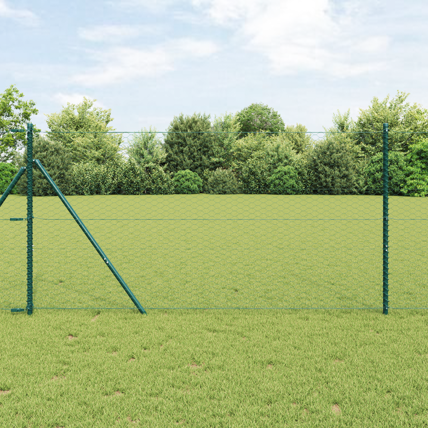 Hexagonal Fence Ground Fix 25 x 1 m PVC-Coated Steel Mesh