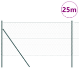 Outdoor Hexagonal Fence Ground Fix 25 x 1 m PVC-Coated Steel - Front View