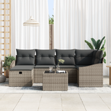 Sofa Set with Cushion 7 pcs Poly Rattan