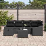 Sofa Set with Cushion 7 pcs Poly Rattan