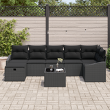 Sofa Set with Cushion 8 pcs Poly Rattan - Side View