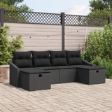 Sofa Set with Cushion 6 pcs Poly Rattan