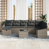Sofa Set with Cushion 8 pcs Poly Rattan - Side View
