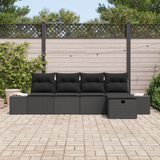 Sofa Set with Cushion 6 pcs Poly Rattan