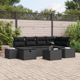 Sofa Set with Cushion 6 pcs Poly Rattan