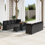 Garden Sofa Set with Cushion with Storage Black 90 x 55 x 71 cm - Front View