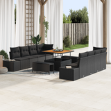Garden Sofa Set Black 100 x 100 x 71 cm Poly rattan