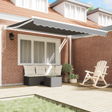 Retractable Awning Frame Manual White 350 x 250 cm Aluminium - Side View