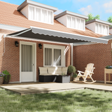 Retractable Awning Frame Manual White 400 x 300 cm Aluminium - Side View