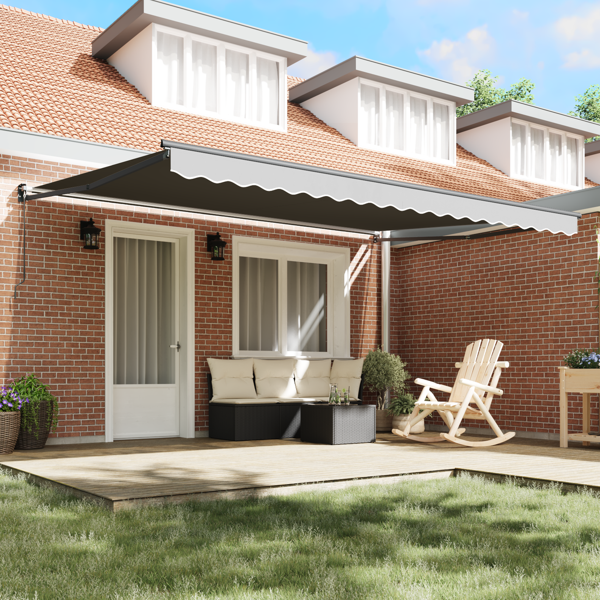 Retractable Awning Frame Anthracite 400 x 300 cm Aluminium