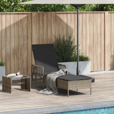 Sun Lounger Grey and Dark Grey 200 x 55 x 92 cm Poly Rattan - Front View